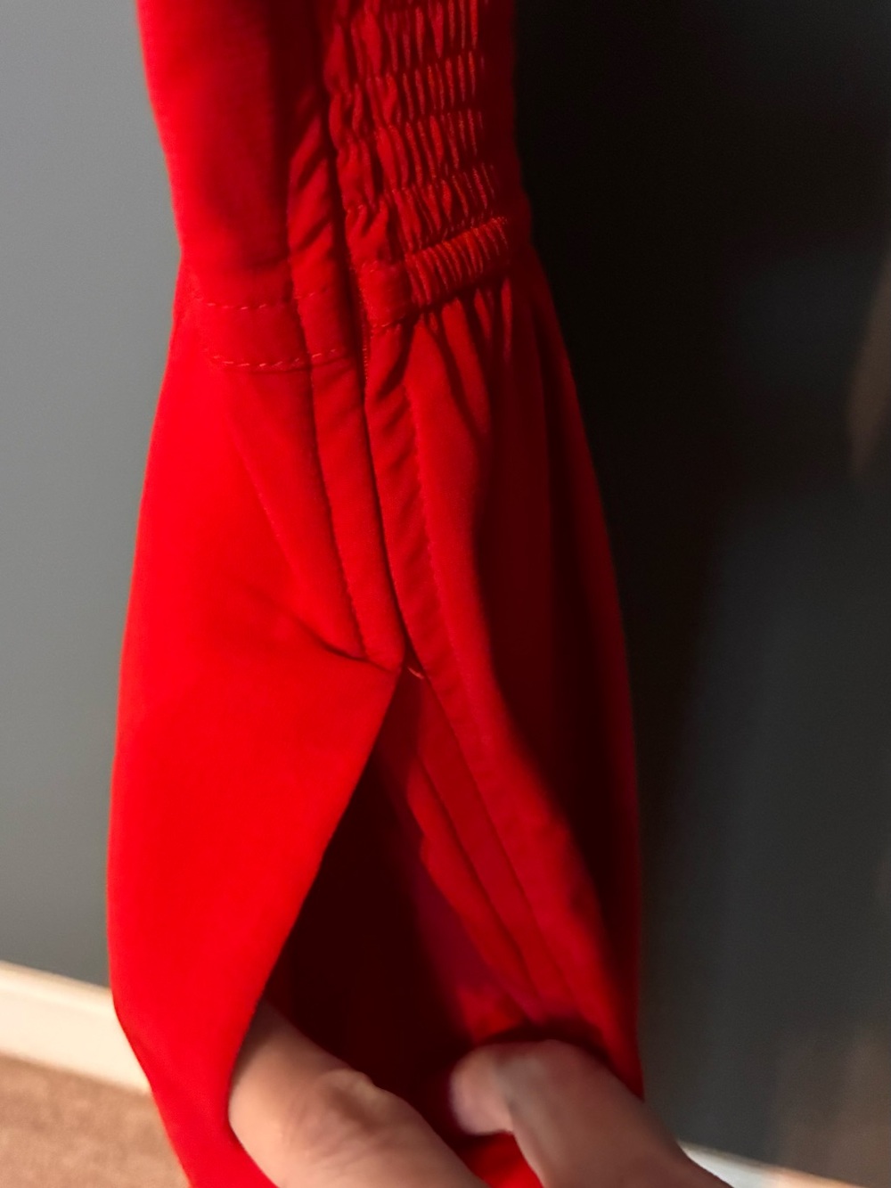 eshakti Red Vintage-Inspired Button Front Midi Dress with Owl Embroidery - Picture 5 of 6